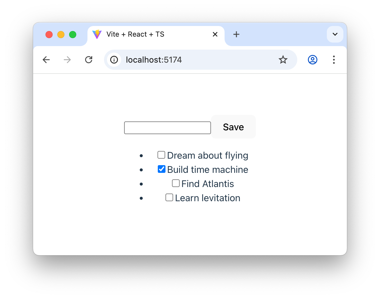 React screenshot